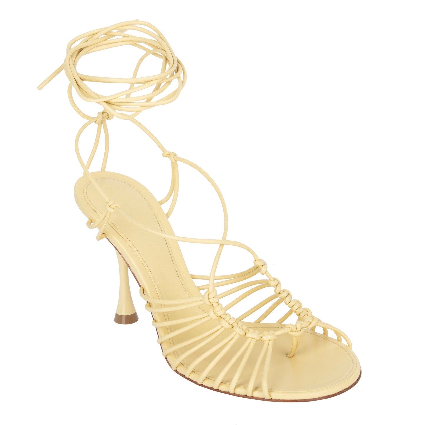 Luxury Bottega Veneta Dot Leather Sandals Beige