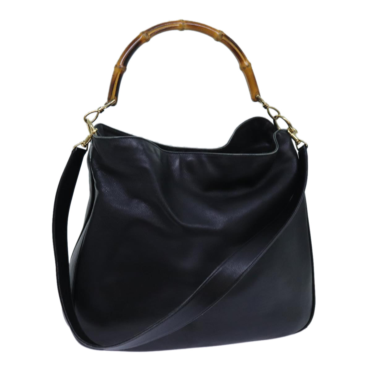 Luxury Gucci Trending 2025 Bamboo Shoulder Bag Leather way Black