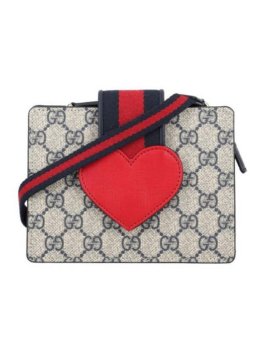 Luxury Gucci Trending 2025 Kids GG Heart Cross Bag Beige Red