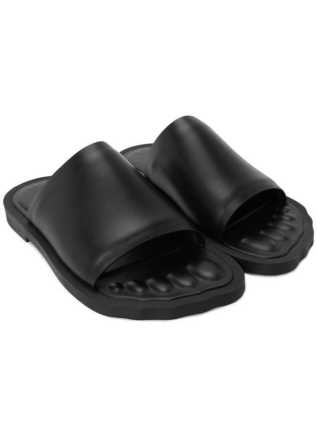 Luxury Balenciaga Leather Slippers Black