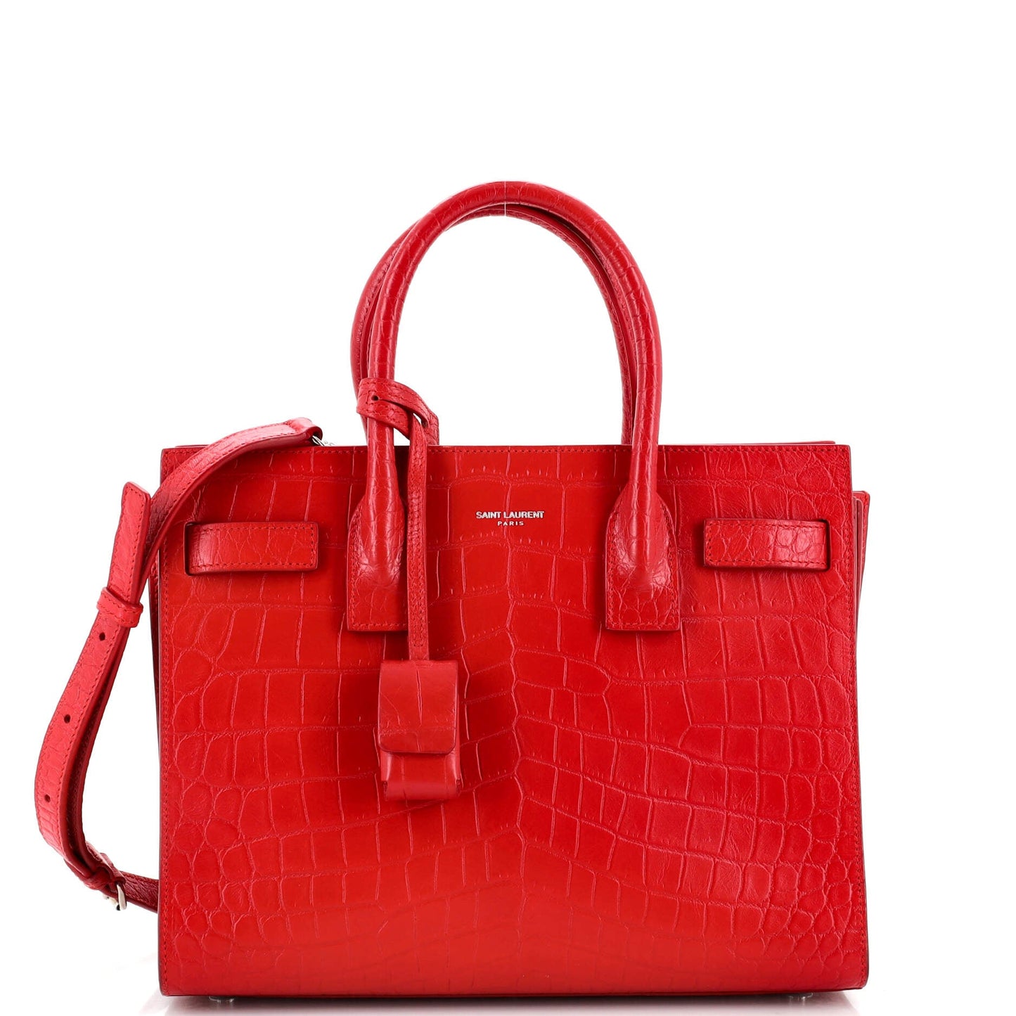 Luxury Saint Laurent Sac de Jour NM Bag Crocodile Embossed Leather Baby