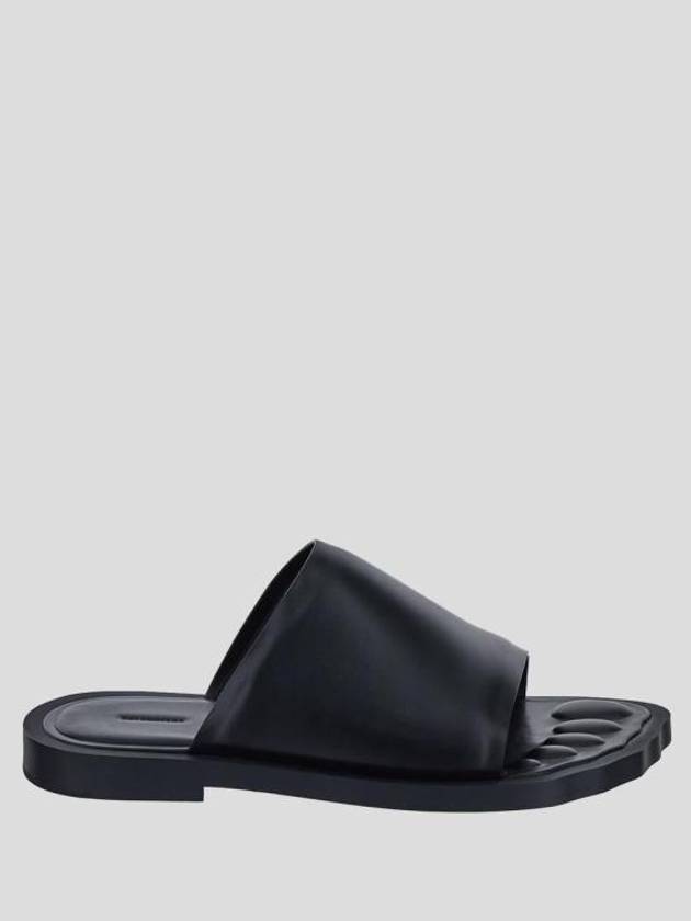 Luxury Balenciaga Leather Slippers Black