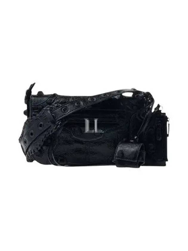 Luxury Balenciaga Le Cagole XS Lambskin Flap Cross Bag Black