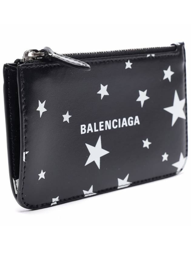 Luxury Balenciaga Stars And Moon Print Card Wallet Black