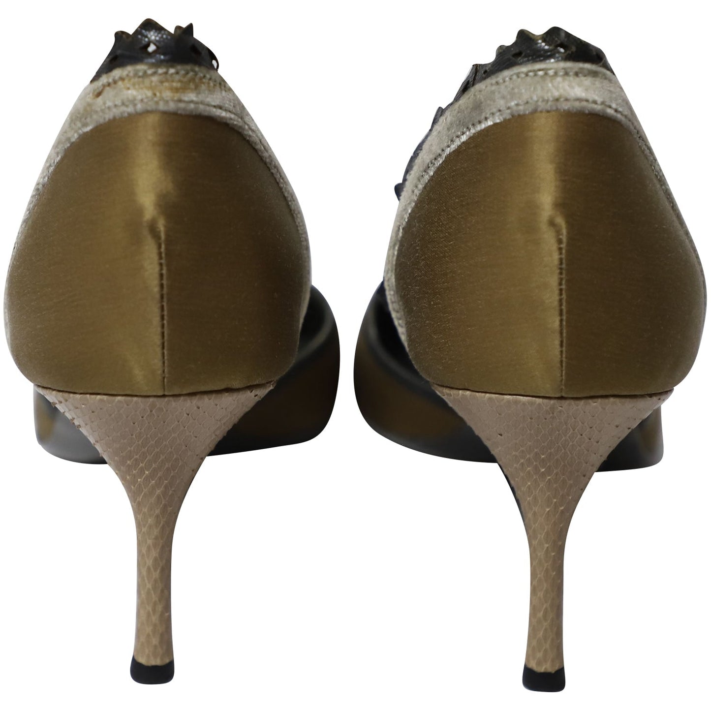 Luxury Bottega Veneta Snake Skin Embossed Pumps in Multicolor Leather