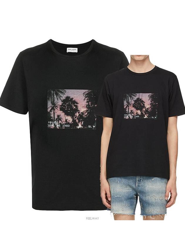 Luxury Saint Laurent Paris Sunset Short Sleeve T-Shirt Black