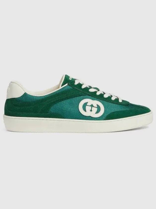 Luxury Gucci Trending 2025 Interlocking G Suede Low Top Sneakers Green