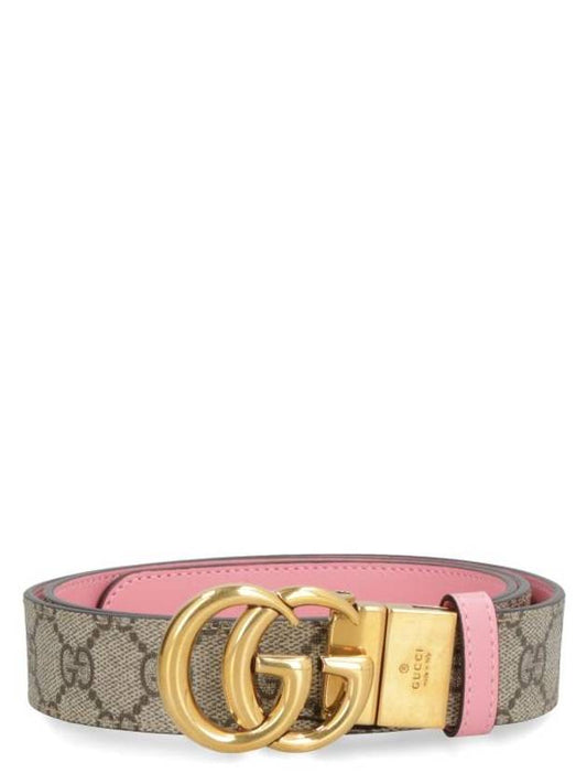 Luxury Gucci Trending 2025 GG Marmont Supreme Canvas Leather Reversible Belt Beige Ping
