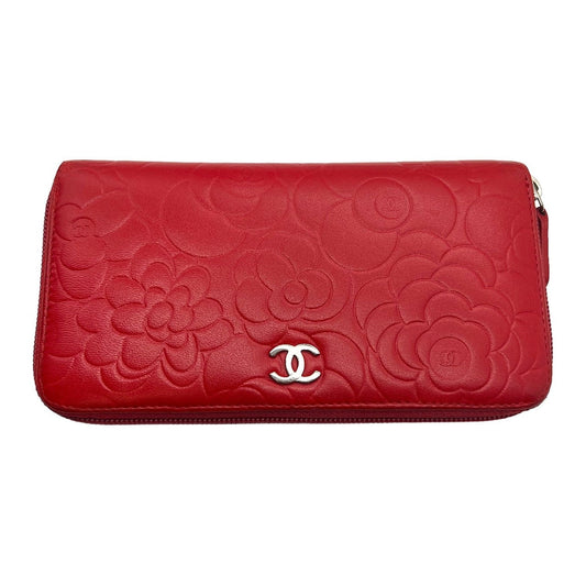 Luxury Chanel bag Red Camellia Wallet