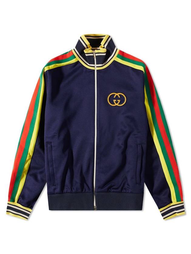 Luxury Gucci Trending 2025 Track Jersey Sweat Zip-up Jacket Blue