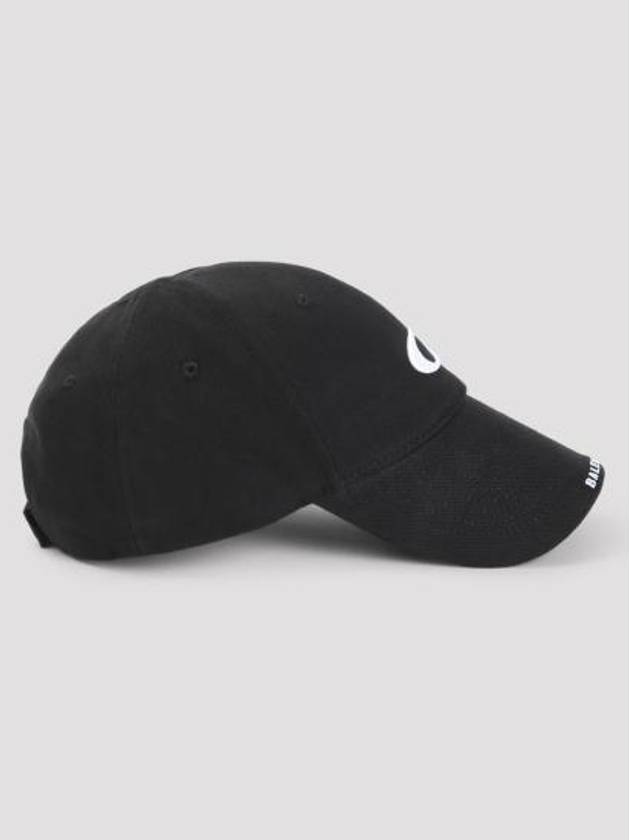 Luxury Balenciaga Embroidered Icon Logo Ball Cap Black