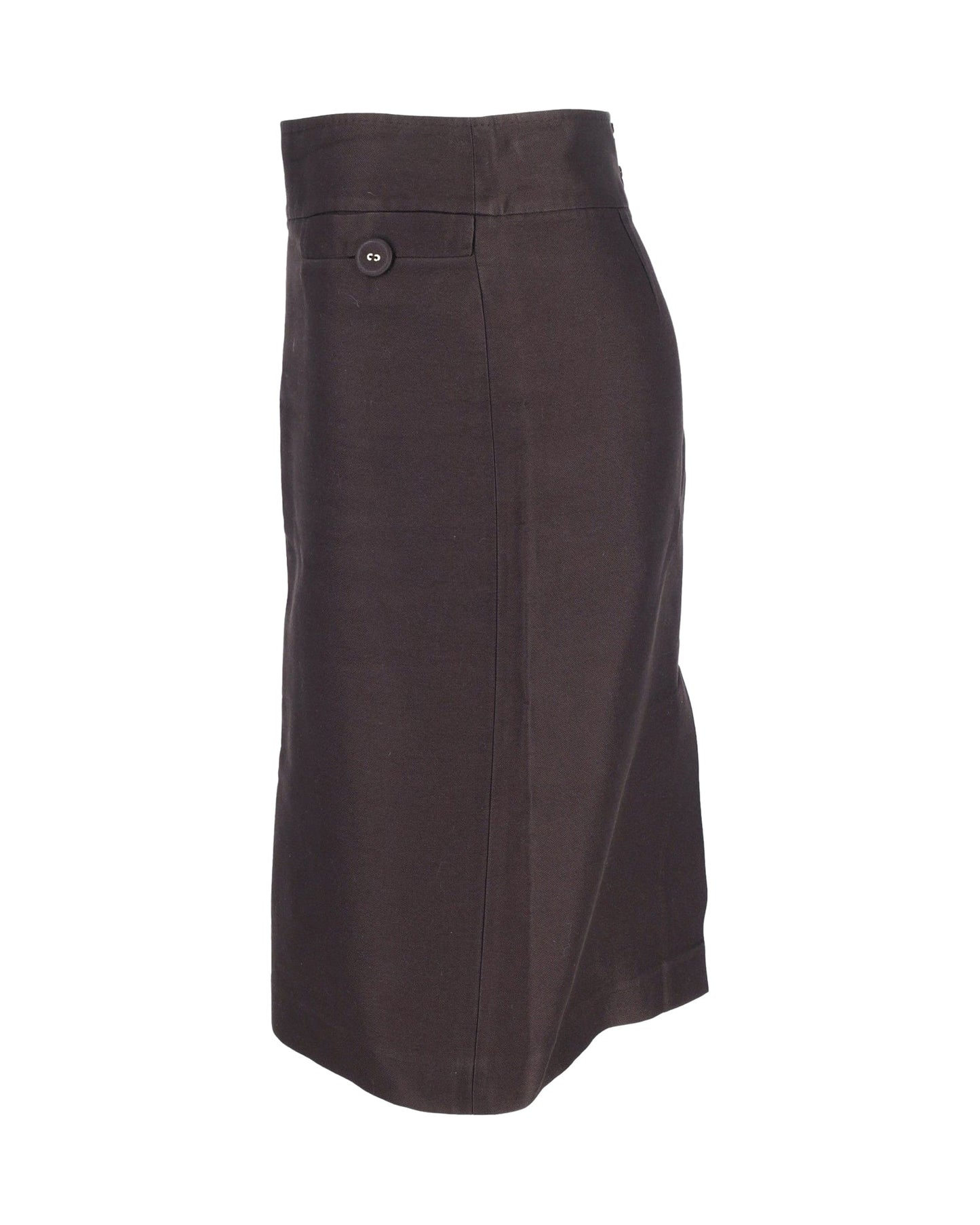 Luxury Bottega Veneta Knee-Length Pencil Skirt in Grey Cotton