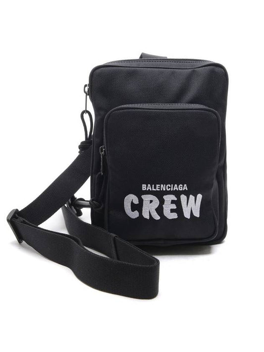 Luxury Balenciaga Explorer Logo Cross Bag Black