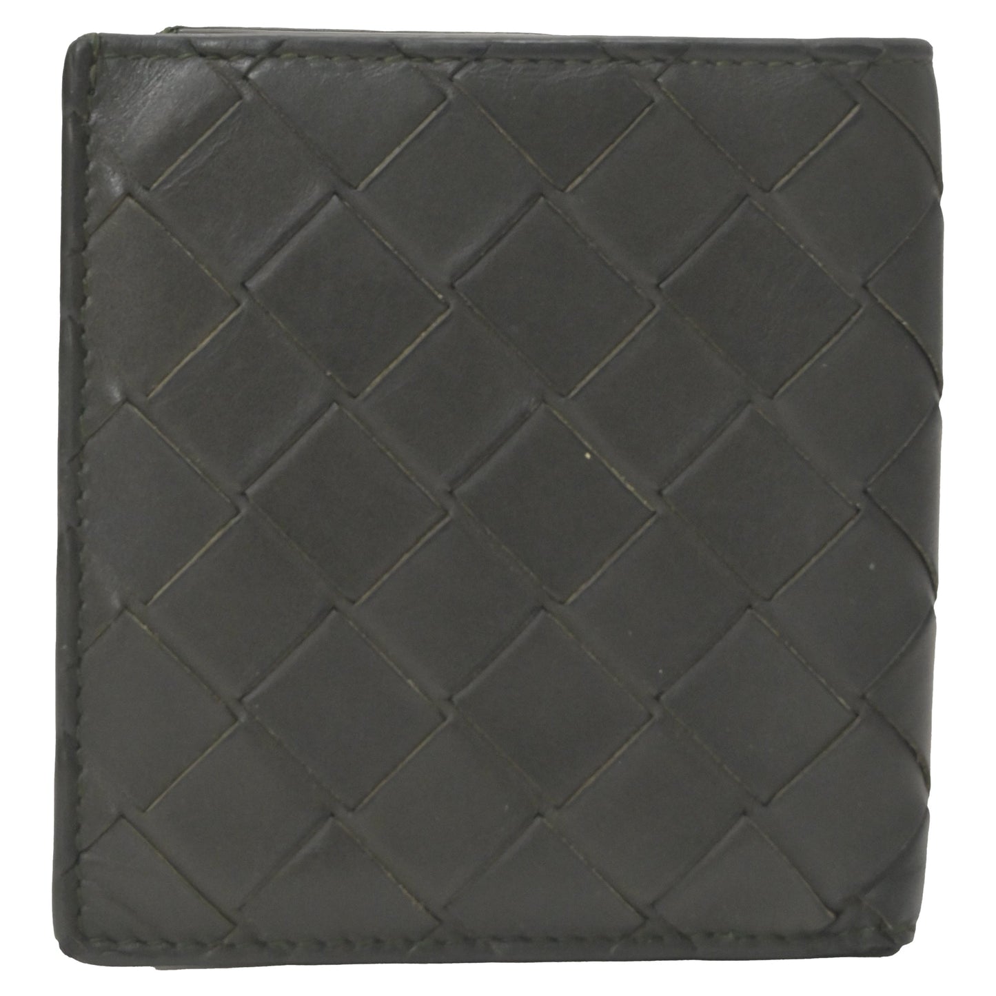 Luxury Bottega Veneta Bi-Fold Wallet in Black Intrecciato Leather