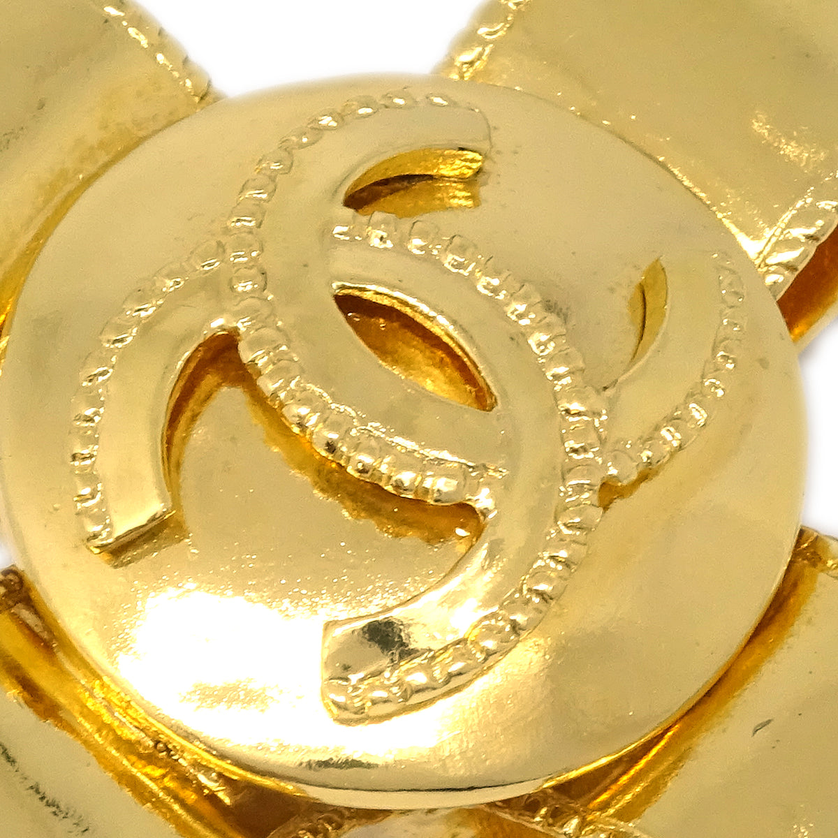 Chanel Cross Brooch Pin Gold 97A