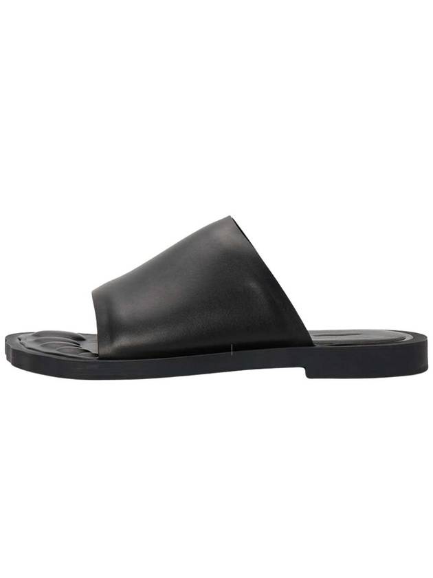 Luxury Balenciaga Leather Slippers Black