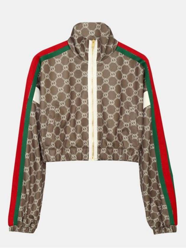 Luxury Gucci Trending 2025 Interlocking G Zip-up Crop Jacket Brown