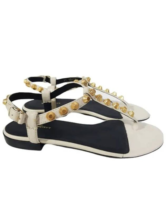 Luxury Balenciaga Stud Strap Sandals White
