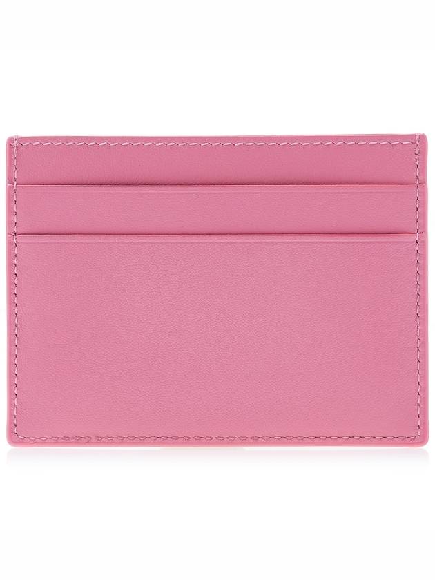 Luxury Balenciaga Logo Calfskin Card Wallet Pink