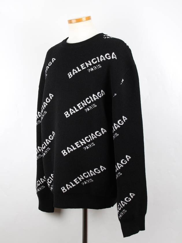 Luxury Balenciaga Paris multi logo knit XL