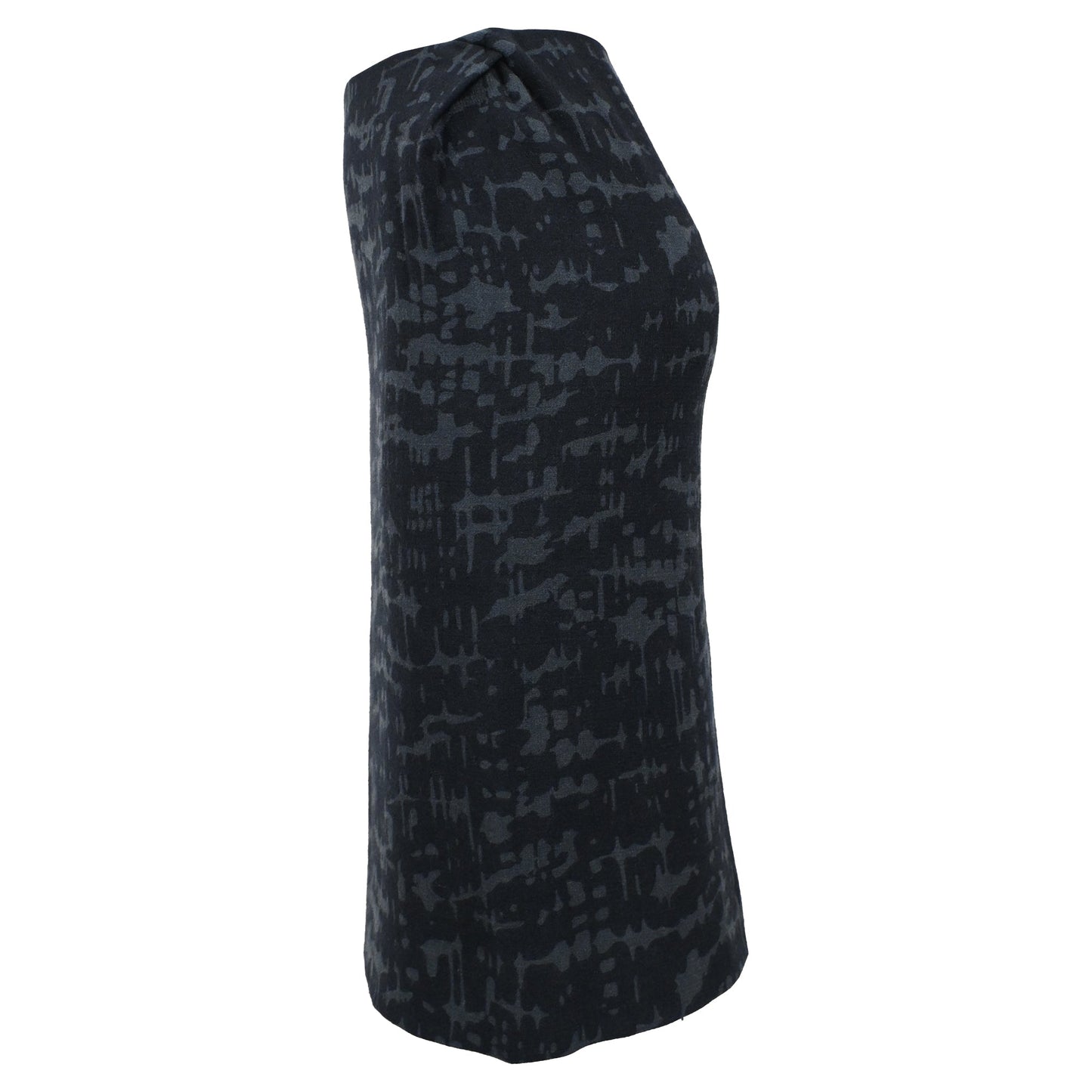 Luxury Bottega Veneta Printed Midi Pencil Skirt in Black and Grey Wool