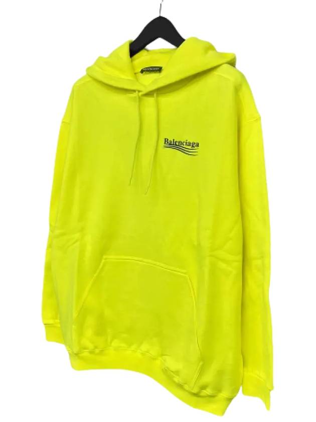 Luxury Balenciaga Men's Political Wave Logo Hoodie Neon