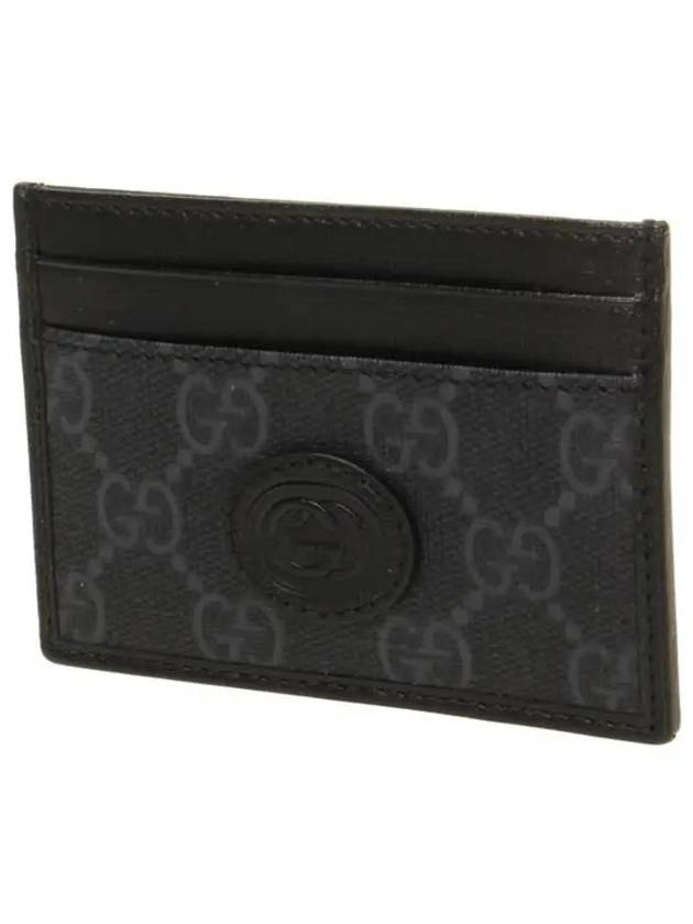 Luxury Gucci Trending 2025 GG Supreme Canvas Card Wallet Black