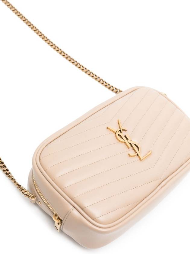 Luxury Saint Laurent Lou Small Leather Cross Bag Beige