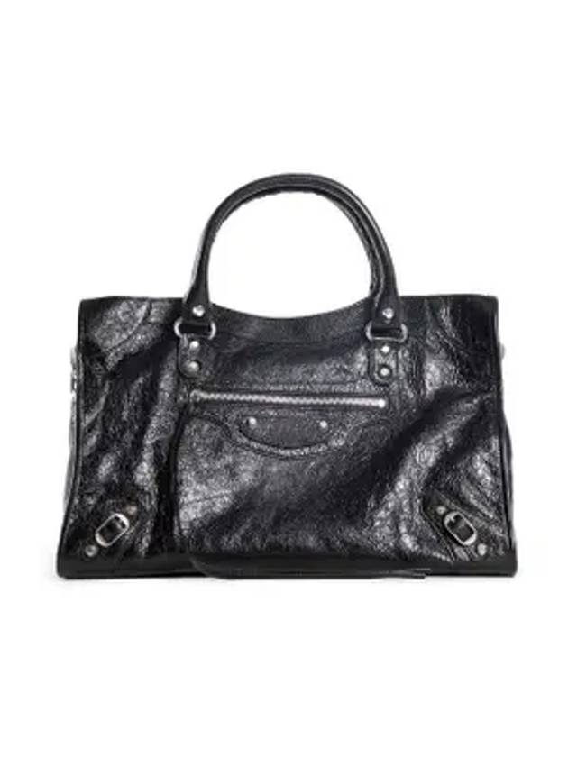 Luxury Balenciaga Le City Medium Leather Tote Bag Black