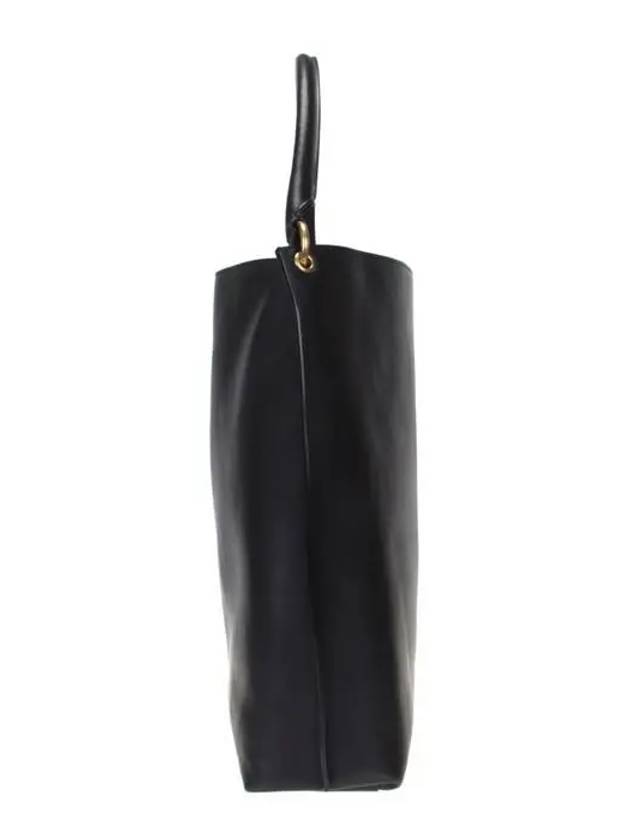 Luxury Saint Laurent Tag Calfskin Hobo Shoulder Bag Black