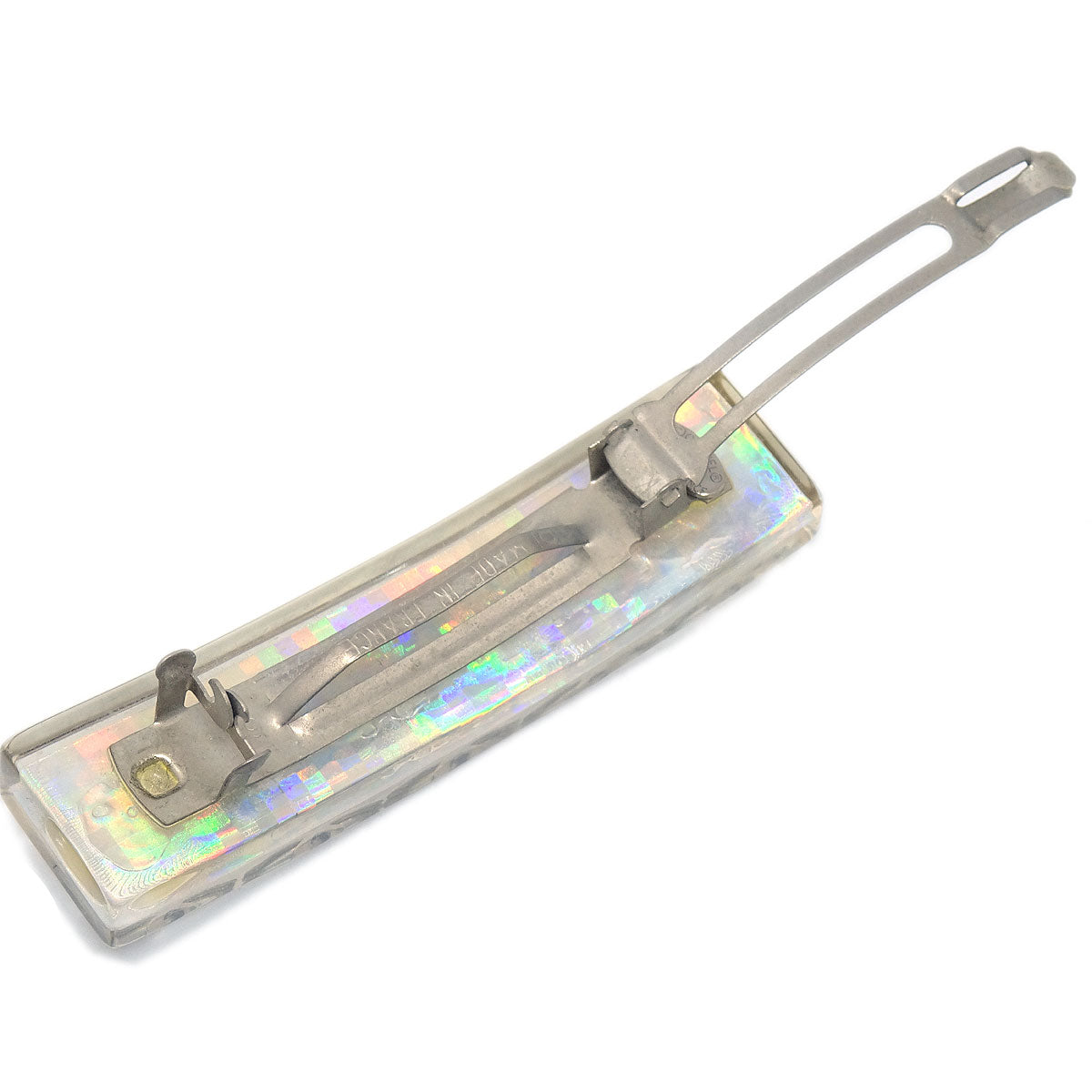 Luxury Chanel 1997 Clear Rainbow Lucite Hair Clip Barrette