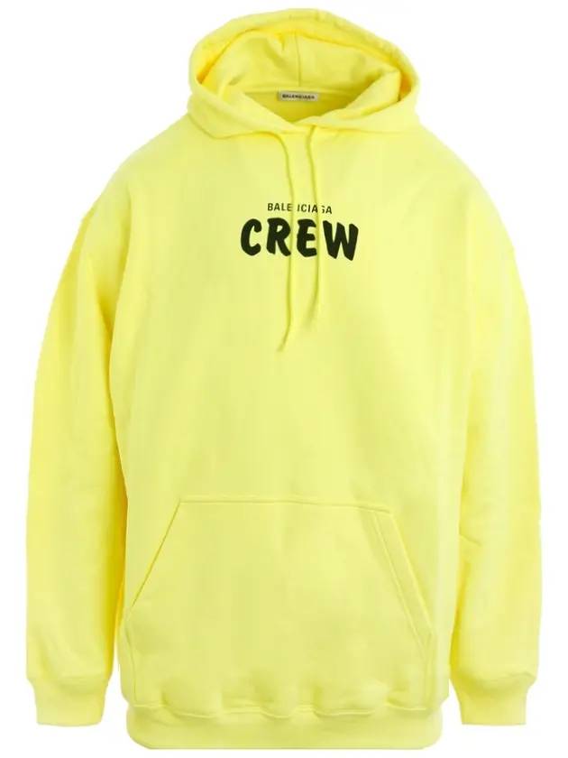 Luxury Balenciaga Crew Logo Print Oversized Hoodie Yellow