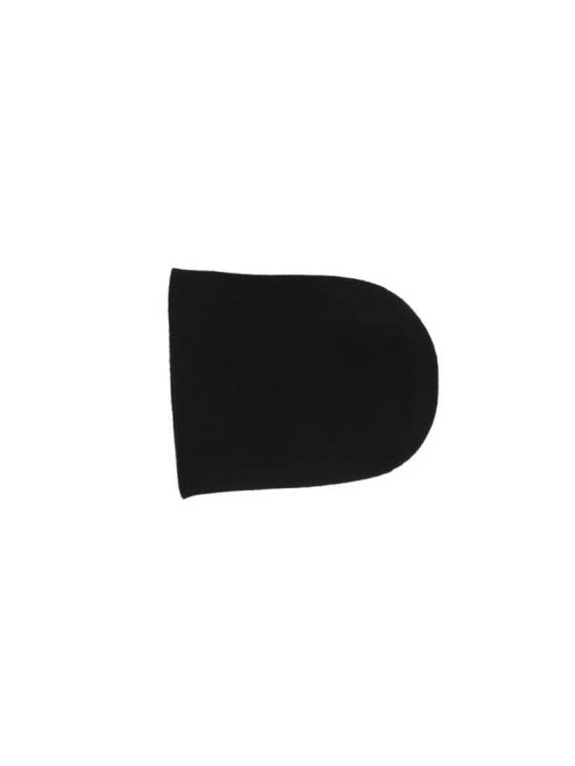 Luxury Saint Laurent Logo Embroidered Cashmere Beanie Black