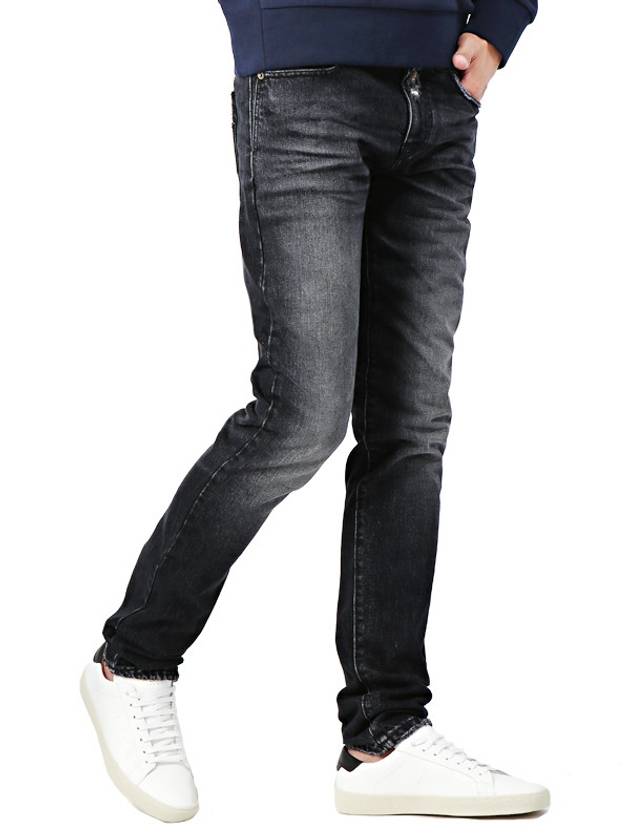 Luxury Saint Laurent Men's Washed Slim Jeans Black