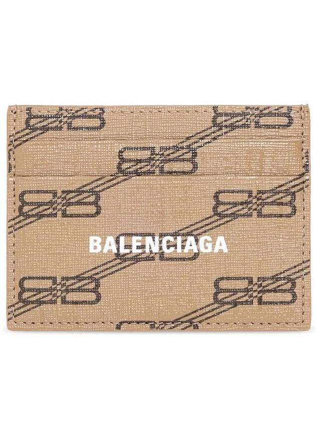 Luxury Balenciaga BB Monogram Card Wallet Brown