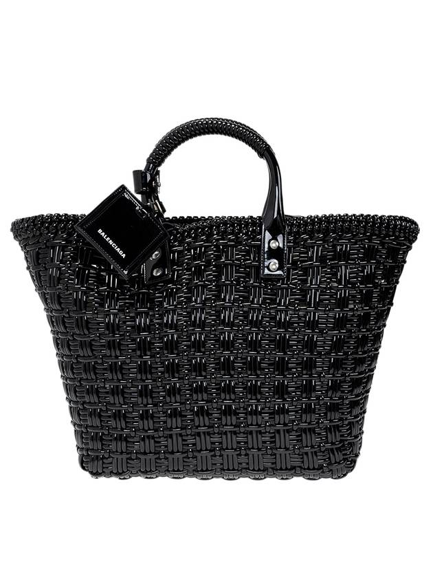 Luxury Balenciaga Bistro Strap Basket Small Tote Bag Black