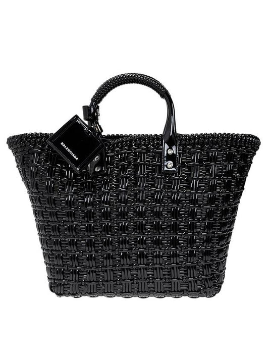 Luxury Balenciaga Bistro Strap Basket Small Tote Bag Black