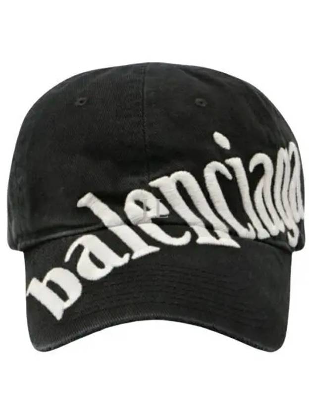 Luxury Balenciaga Diagonal Logo Ball Cap Black