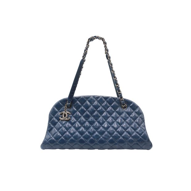 Luxury Chanel Dark Blue Quilted Mademoiselle Leather Bag 2011