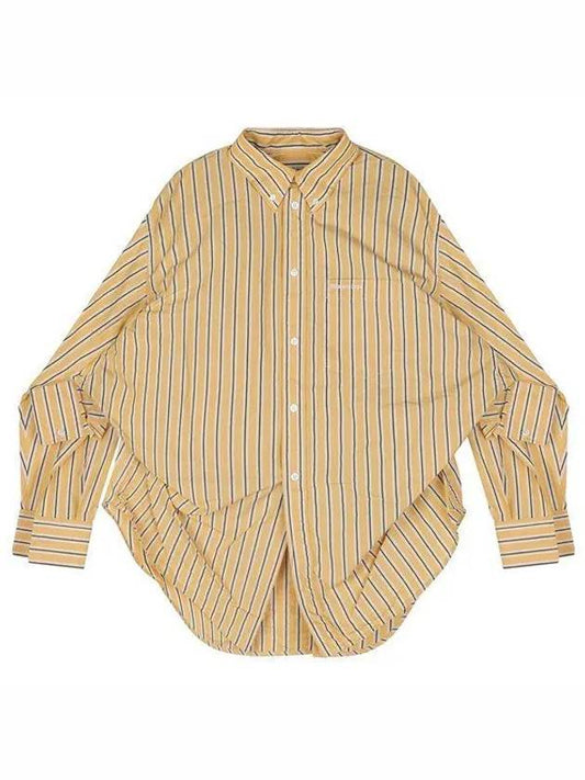 Luxury Balenciaga Swing Twist Stripe Shirt Yellow