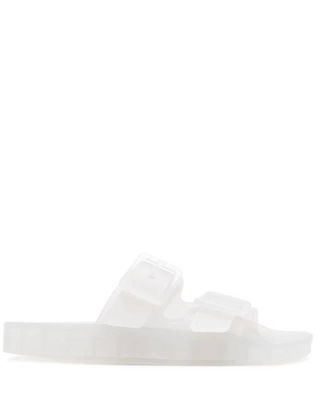 Luxury Balenciaga Mallorca Clear Rubber Slippers White