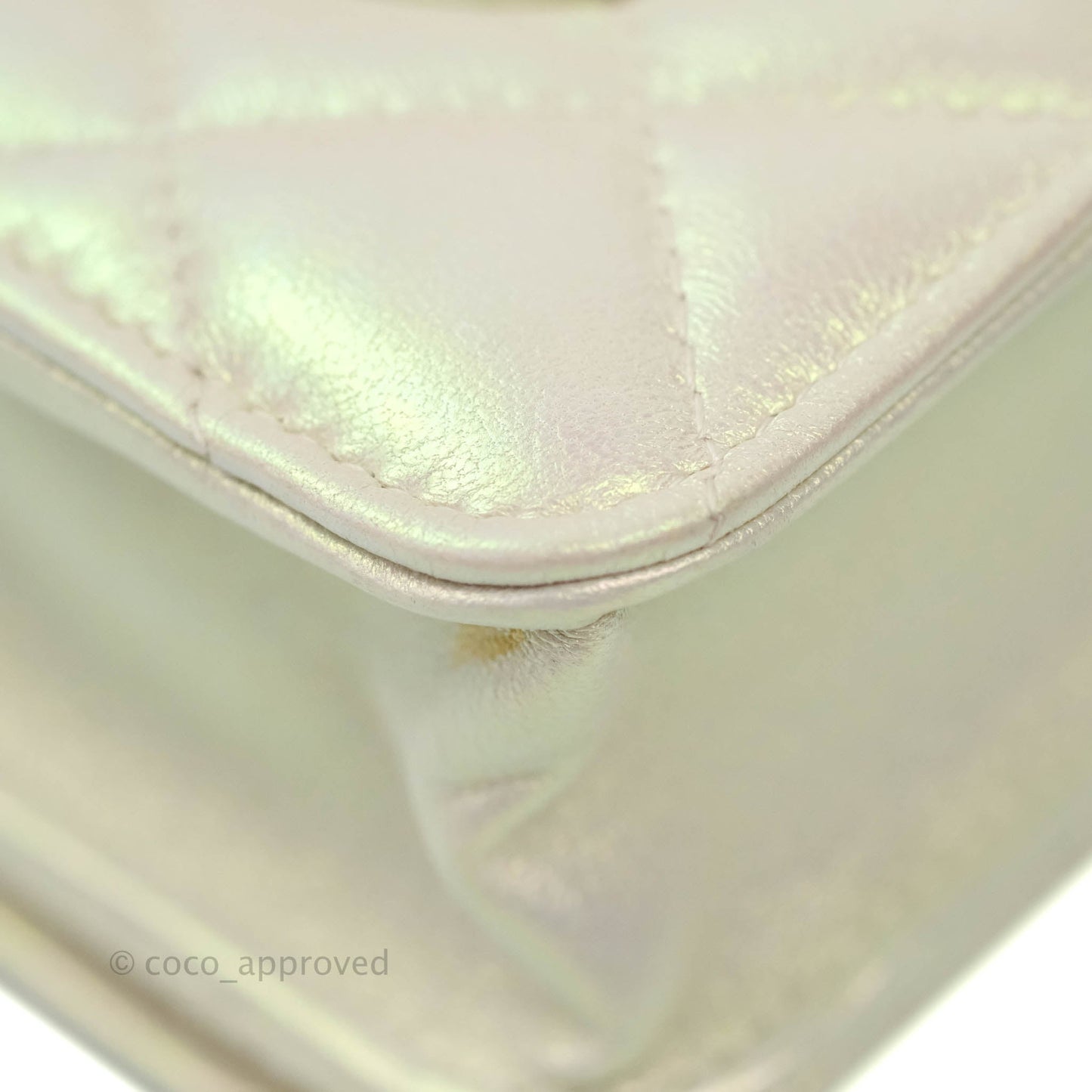 Chanel Quilted Wallet on Chain WOC Iridescent Ivory Light Gold Hardware
