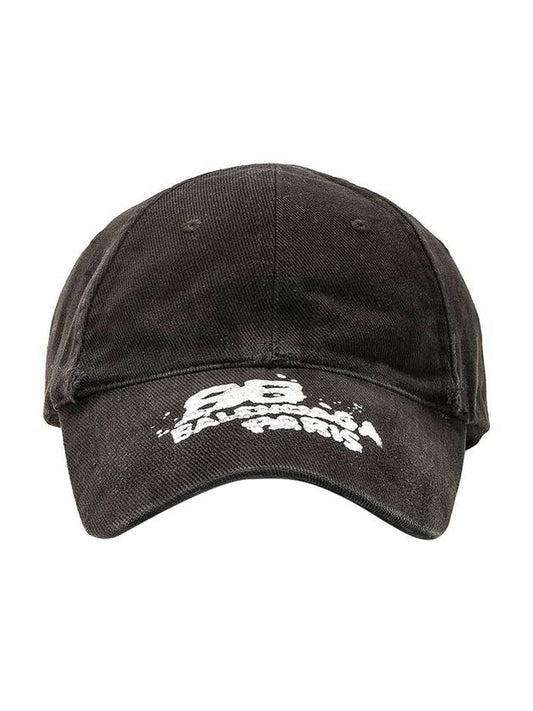 Luxury Balenciaga Hand Draw BB Icon Ball Cap Black