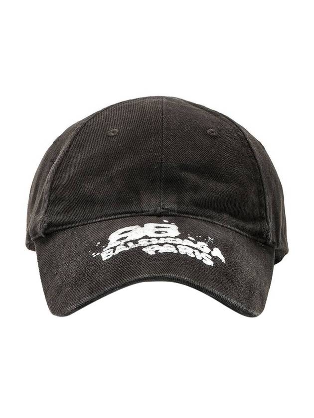 Luxury Balenciaga Hand Draw BB Icon Ball Cap Black