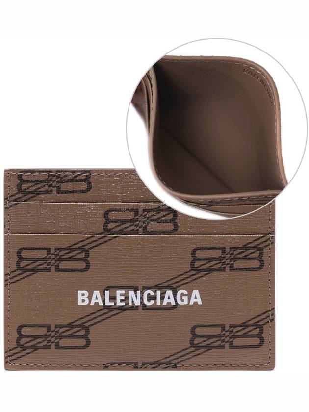 Luxury Balenciaga BB Monogram Card Wallet Brown