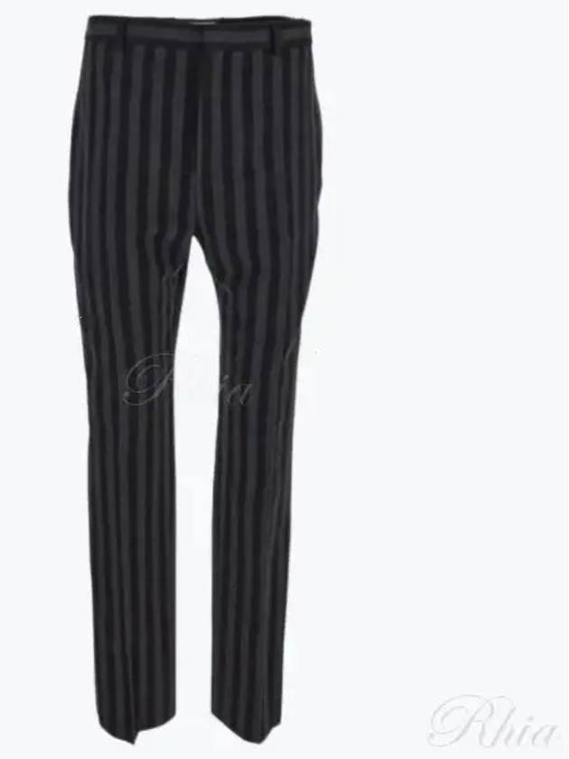 Luxury Saint Laurent Stripe Straight Pants Grey