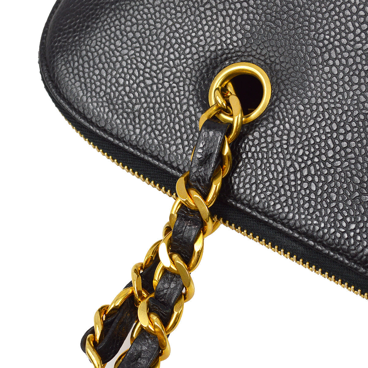 Luxury Chanel 1994-1996 Black Caviar Chain Shoulder Tote Bag