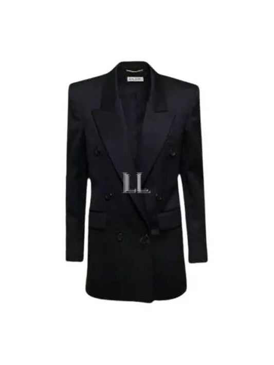 Luxury Saint Laurent Double Breasted Blazer Jacket Black