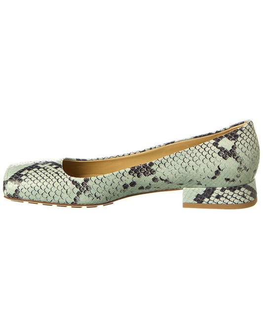 Luxury Bottega Veneta Snake-Embossed Leather Pump