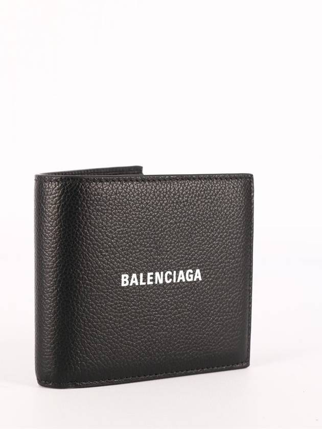 Luxury Balenciaga Cash Square Folded Wallet Black
